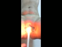 Bdsm vid of bound amateur wife with clamps holding cunt open having candle held to snatch